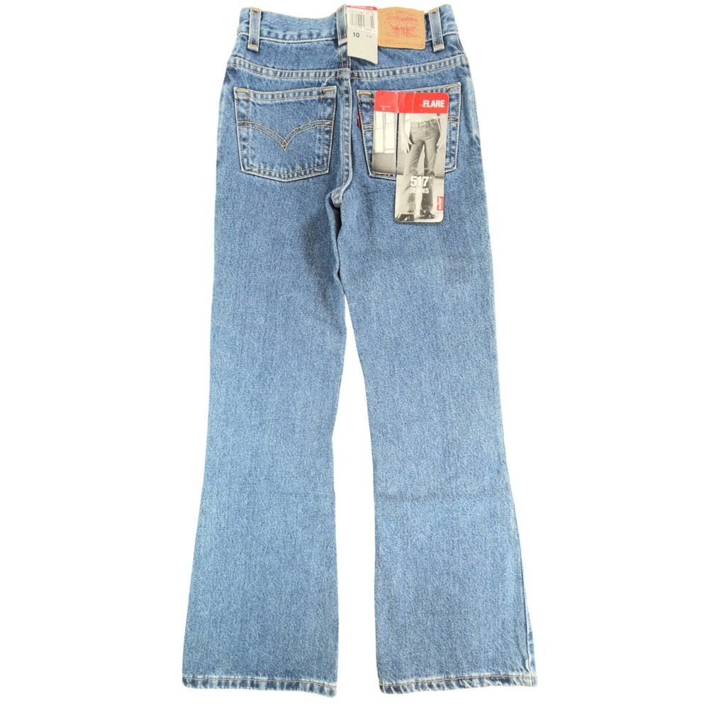 Levi's 517 Flare Jeans Girls 10 Slim Blue Cotton Slim Fit Vintage Y2K New